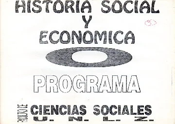 PROGRAMA DE LA MATERIA HISTORIA SOCIAL Y ECONÓMICA